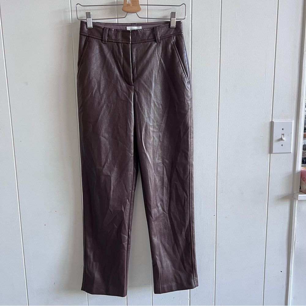 Babaton Aritzia Women's  Faux Vegan Leather Straight Pants